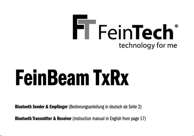 Image de la première page du manuel de l'appareil FeinBeam TxRx