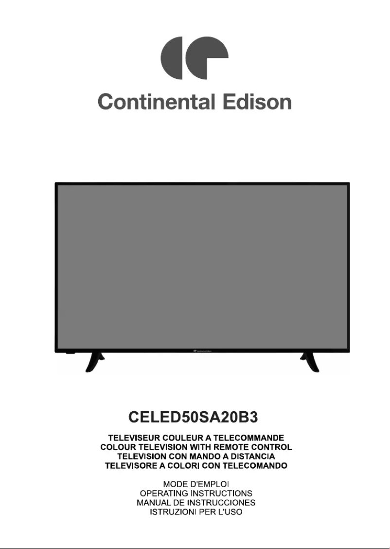 Page n°1 - Manuel utilisateur Continental Edison CELED50SA20B3