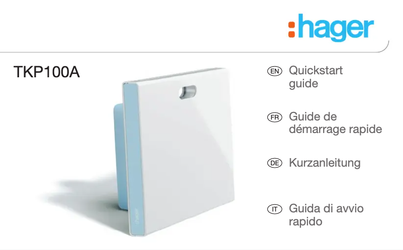 Page 1 de la notice Manuel utilisateur Hager TKP100A