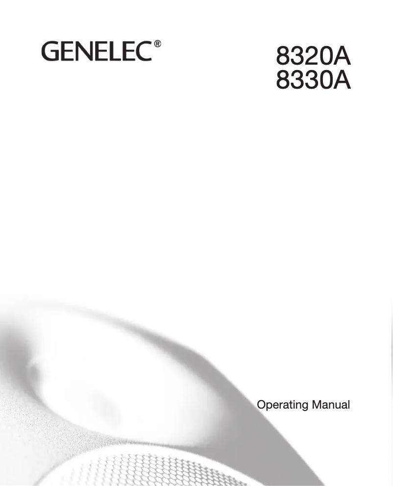 Page n°1 - Manuel utilisateur Genelec 8330AWM
