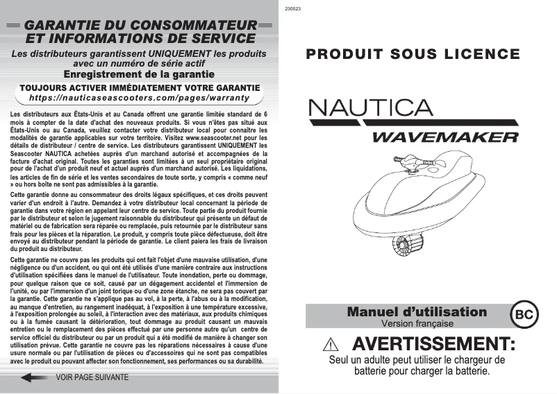 Imagen de la primera página del manual del dispositivo Wavemaker