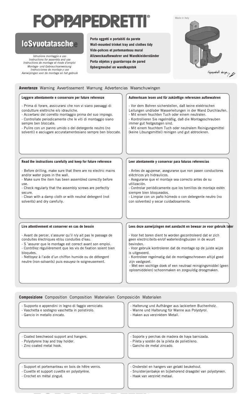 Page n°1 - Manuel utilisateur Foppapedretti LoSvuotatasche