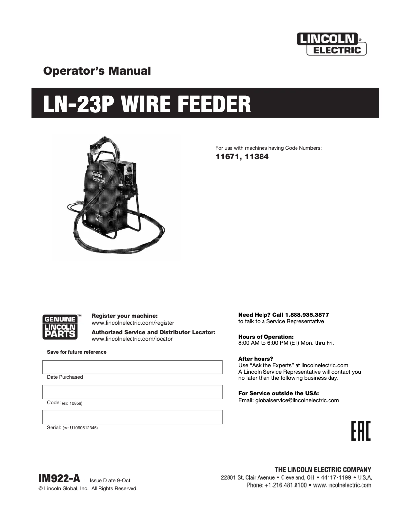 Imagen de la primera página del manual del dispositivo LN-23P