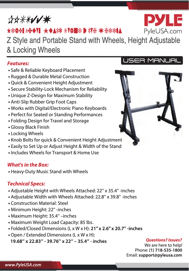 Page 1 de la notice Manuel utilisateur Pyle PKST44W