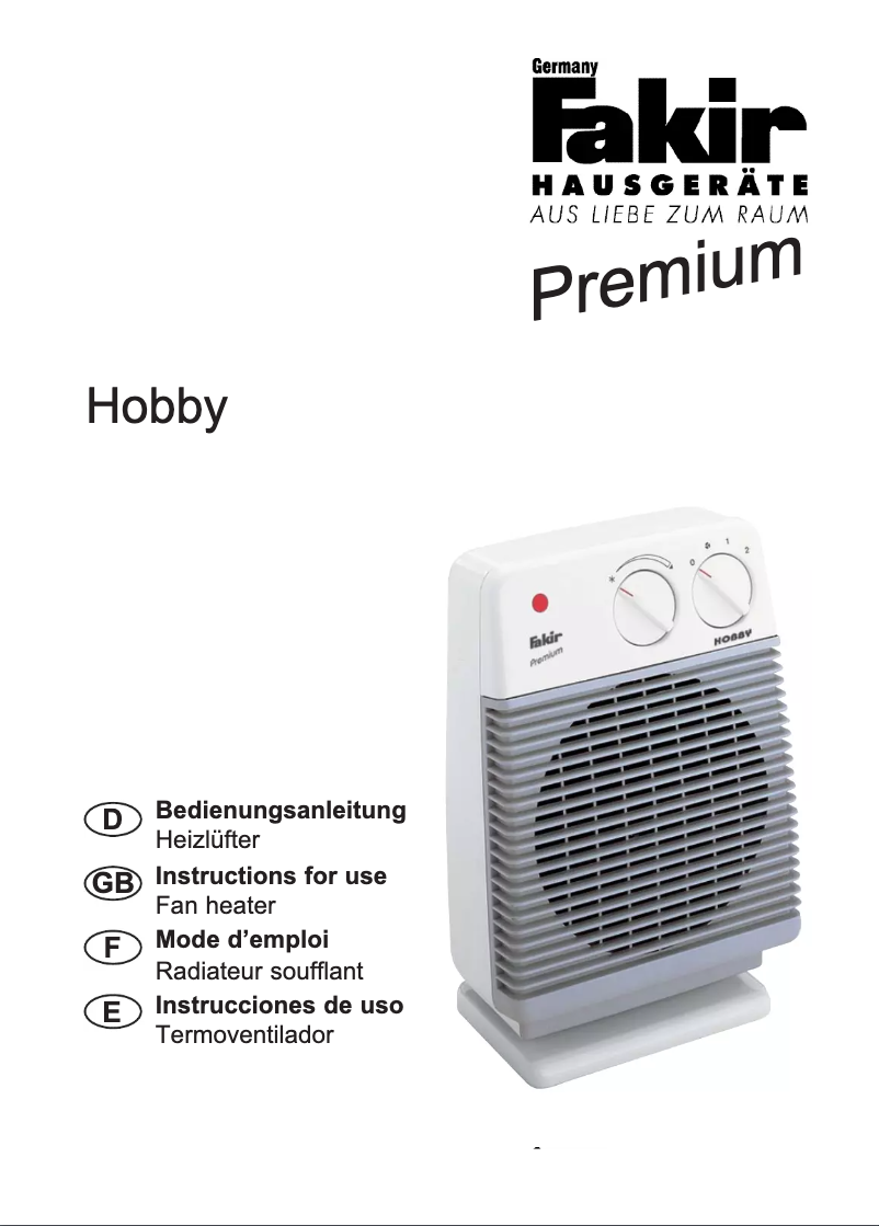 Image de la première page du manuel de l'appareil Hobby