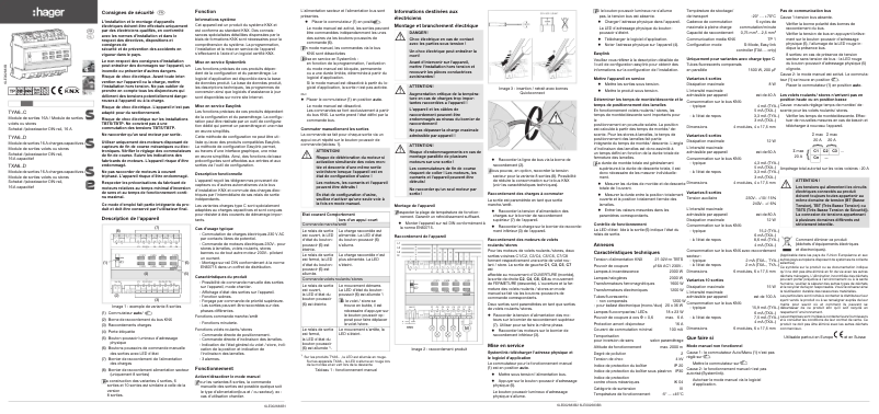 Page 1 de la notice Manuel utilisateur Hager TYA606C