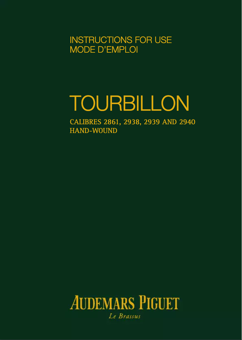 Page n°1 - Manuel utilisateur Audemars Piguet Millenary 26381BC.ZZ.D312CR.01