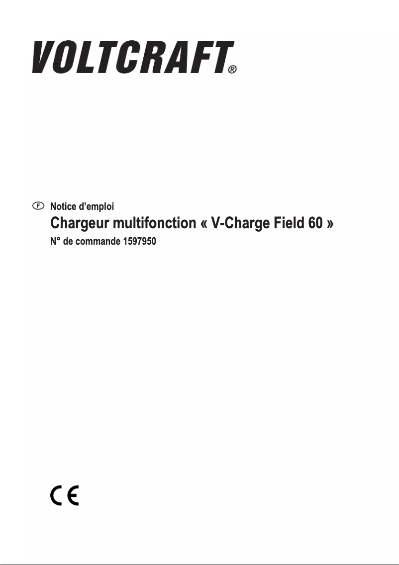 Page 1 de la notice Manuel utilisateur Voltcraft V-Charge Field 60