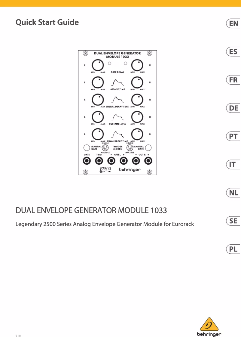Image de la première page du manuel de l'appareil Dual Envelope Generator Module 1033