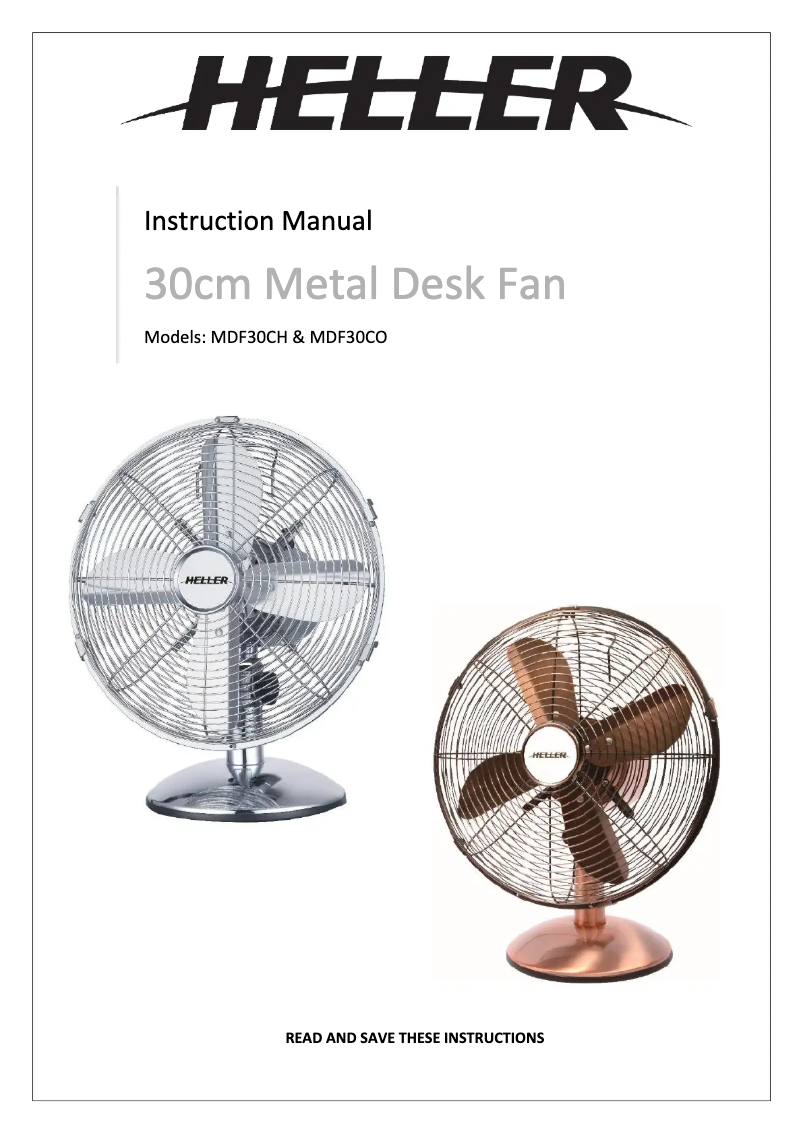 Página 1 del manual Manual de usuario Heller MDF30CH