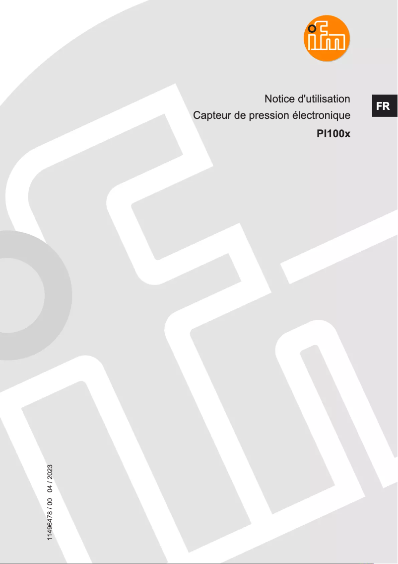 Page n°1 - Manuel utilisateur IFM PI1003