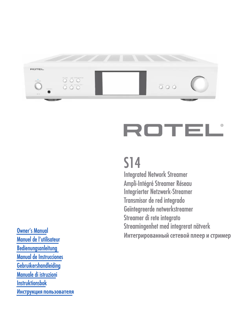 Page 1 de la notice Manuel utilisateur Rotel S14