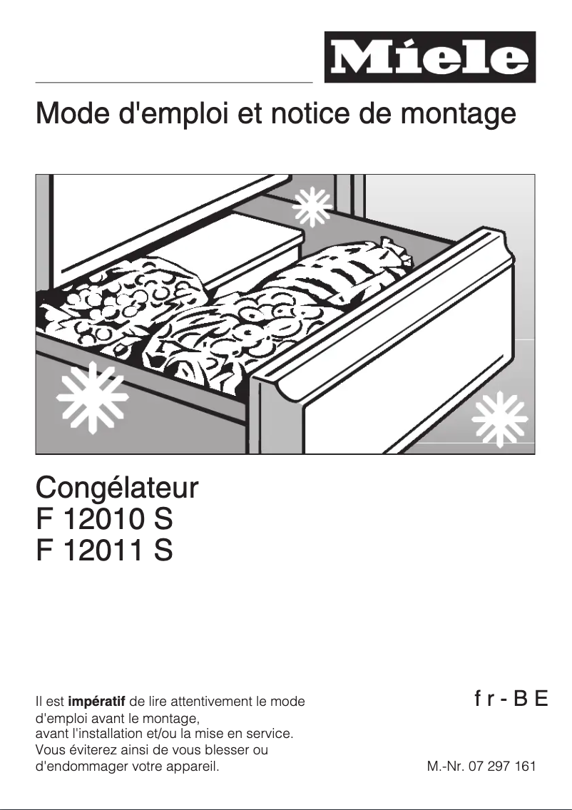 Page 1 de la notice Manuel utilisateur Miele F 12011 S