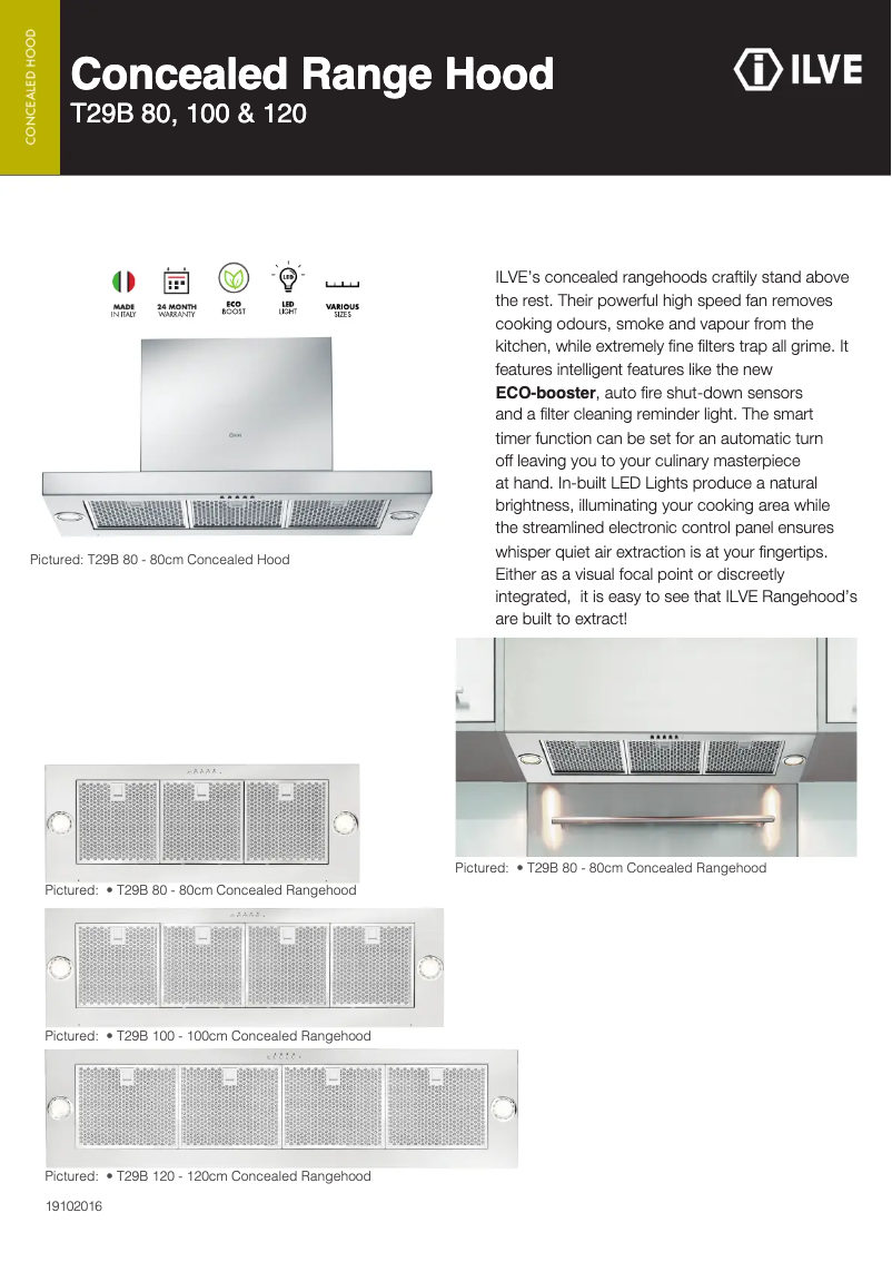 Page n°1 - Fiche technique Ilve T29B/120