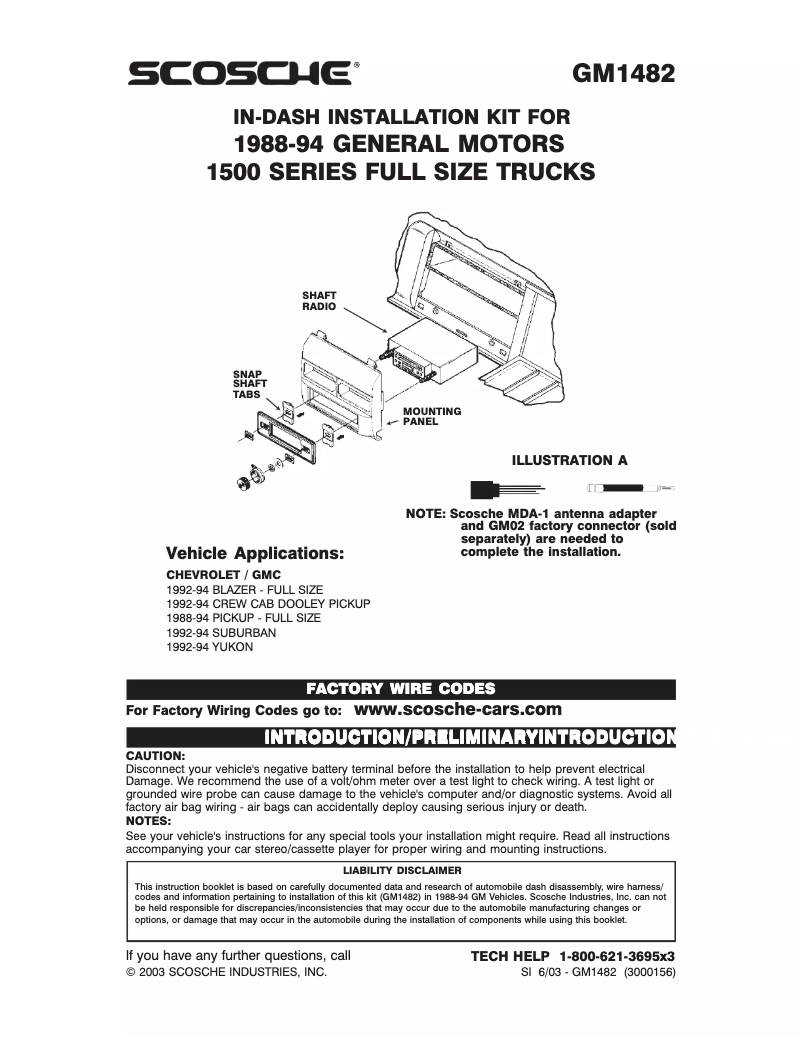 Image de la première page du manuel de l'appareil GM1482G
