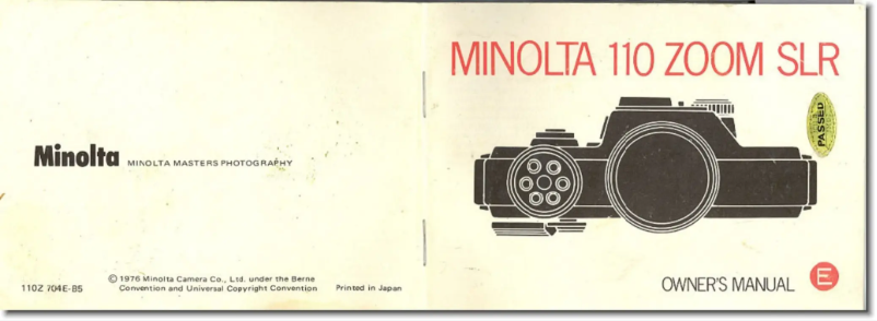 Page 1 de la notice Manuel utilisateur Konica Minolta 110 Zoom SLR