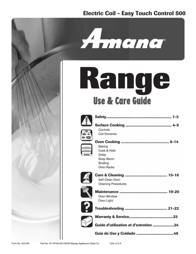 Page n°1 - Manuel utilisateur Amana AER5515QAQ