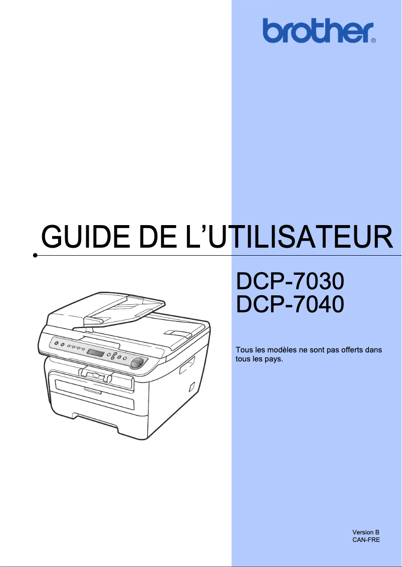 Page n°1 - Manuel utilisateur Brother DCP-7040