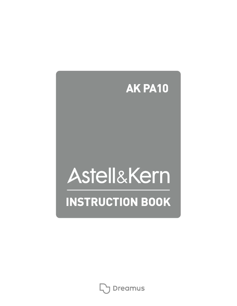 Page n°1 - Manuel utilisateur Astell&Kern PA10