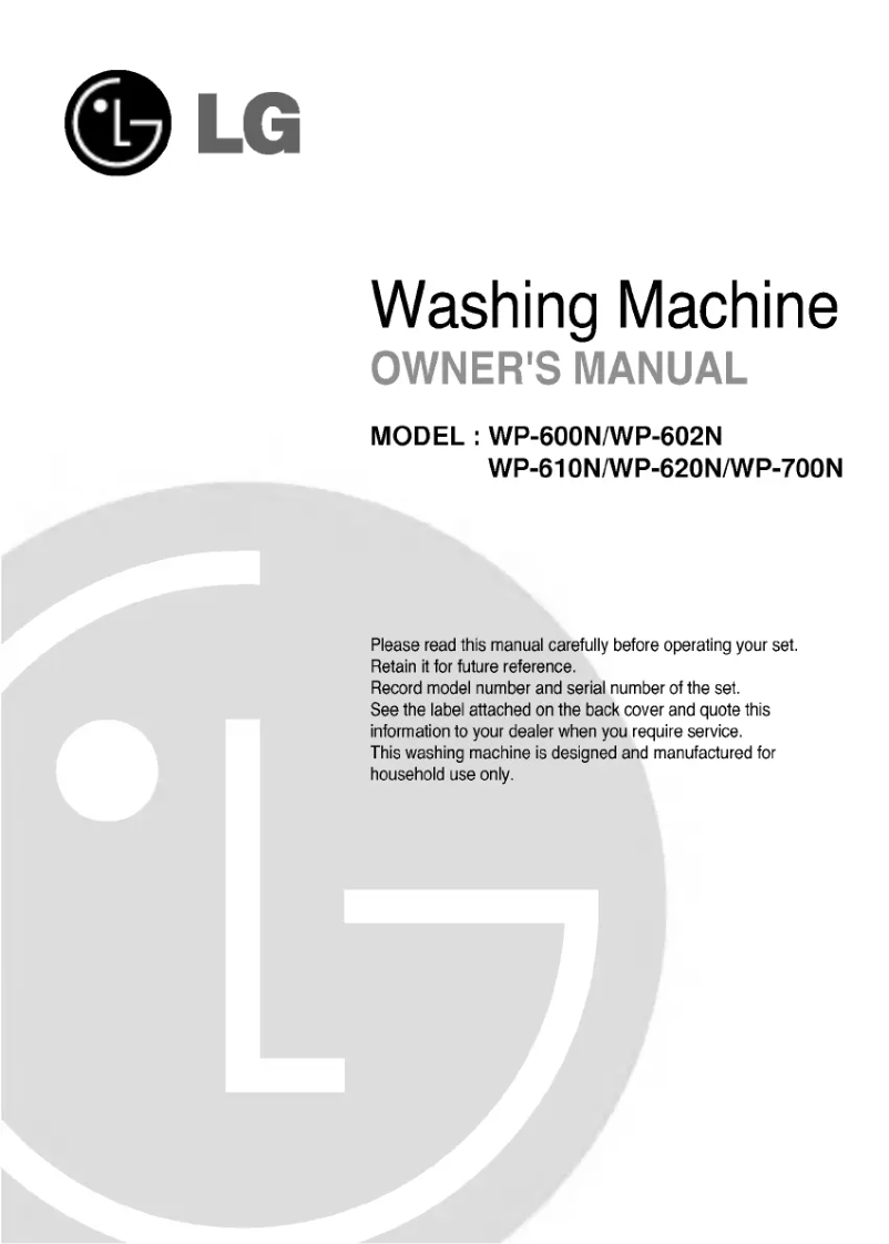 Página 1 del manual Manual de usuario LG WP-602N