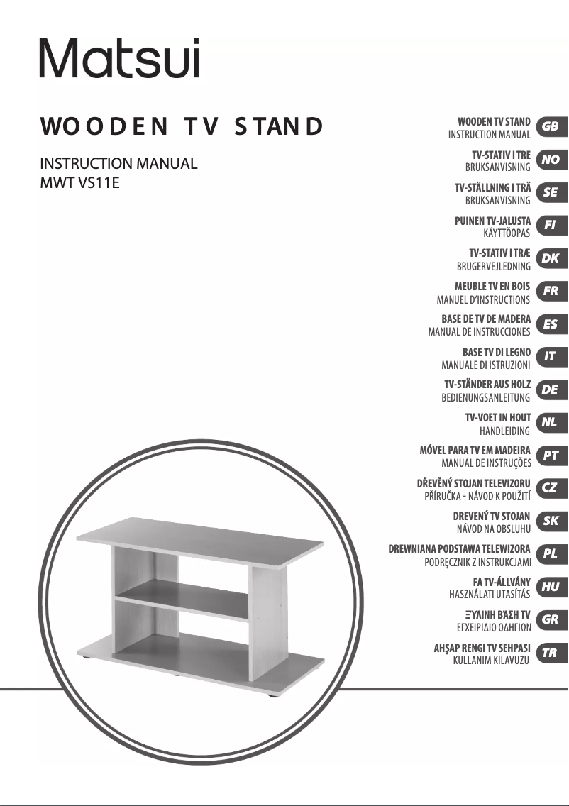 Page 1 de la notice Manuel utilisateur Matsui MWTVS11E