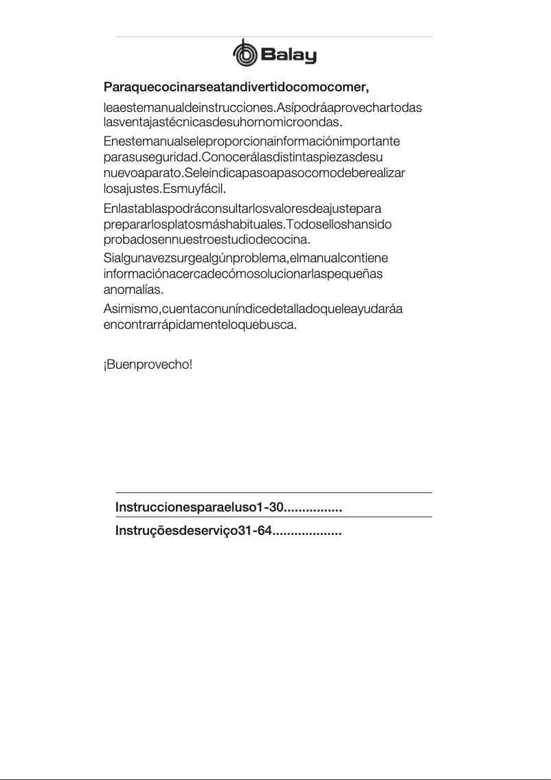 Página 1 del manual Manual de usuario Balay 3WGX1953