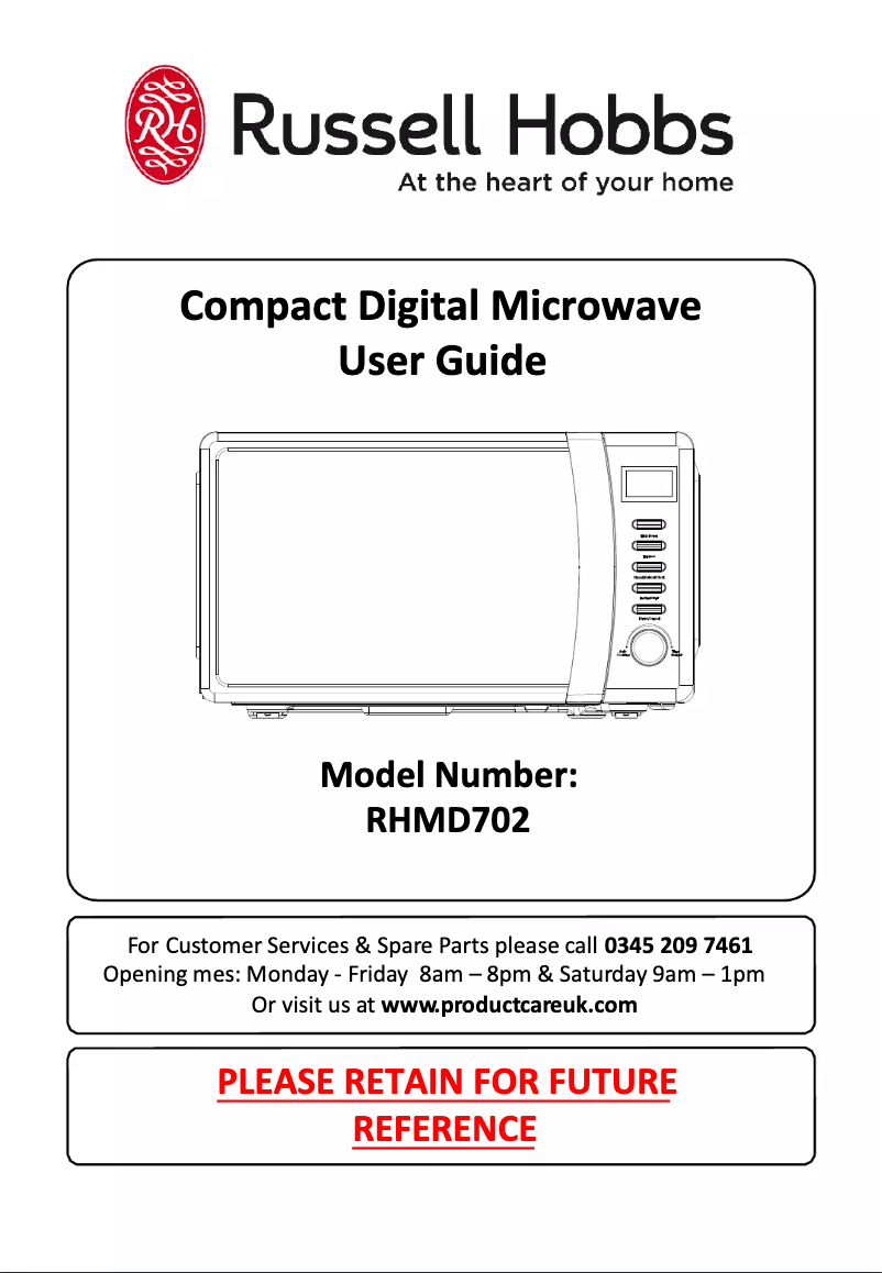 Image de la première page du manuel de l'appareil RHMD702C