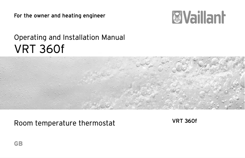 Página 1 del manual Manual de usuario Vaillant VRT 360F