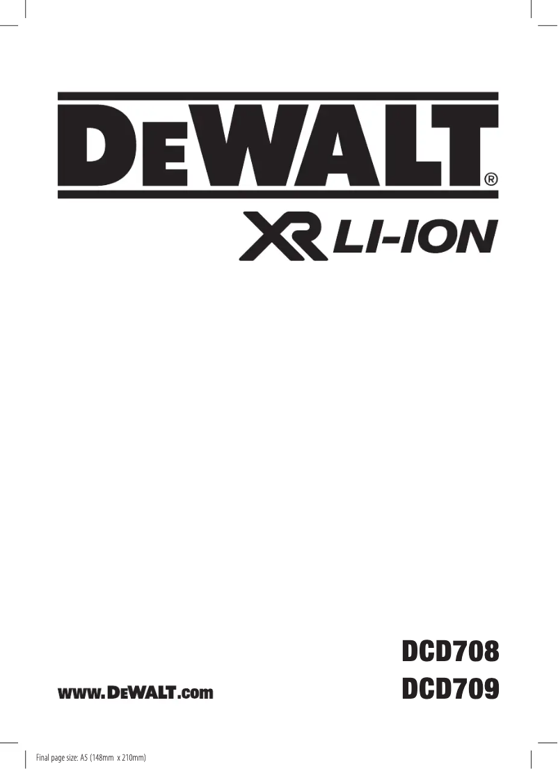 Page n°1 - Manuel utilisateur DeWalt DCD708