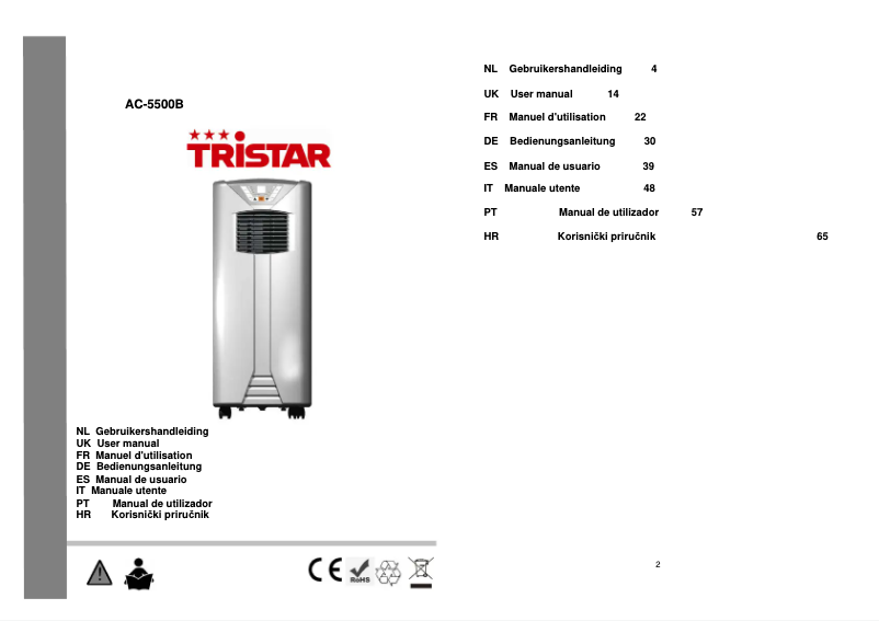 Page 1 de la notice Manuel utilisateur TriStar AC-5500B