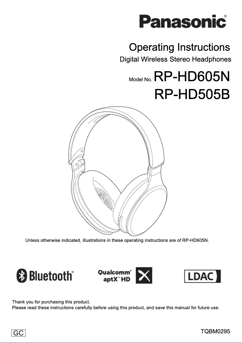 Image de la première page du manuel de l'appareil RP-HD805N