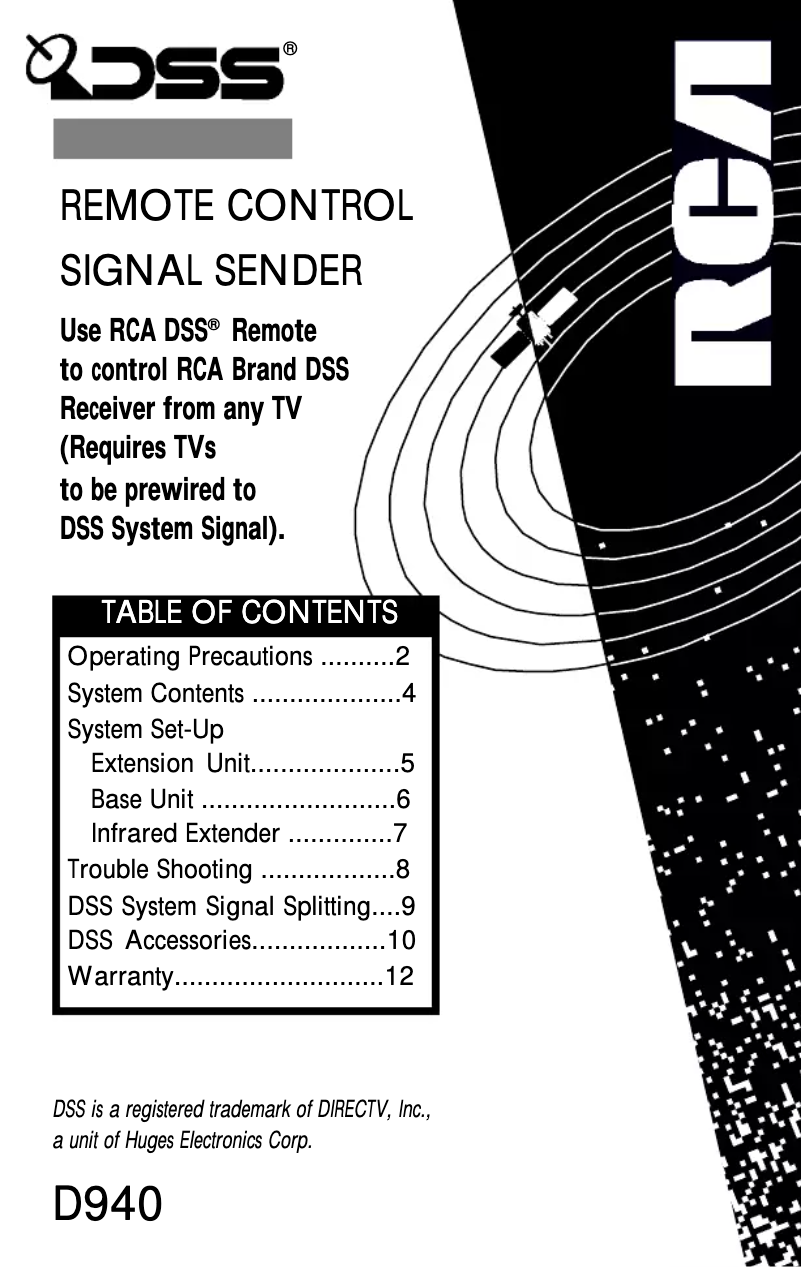 Page 1 de la notice Manuel utilisateur RCA D940