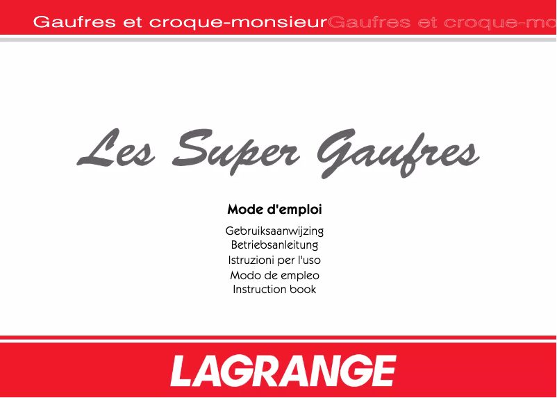 Page 1 de la notice Manuel utilisateur Lagrange LES SUPER