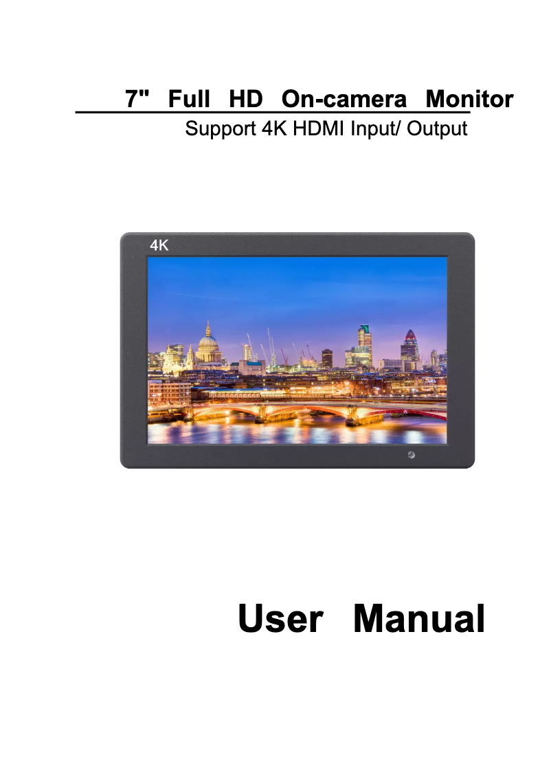 Page 1 de la notice Manuel utilisateur Feelworld T7