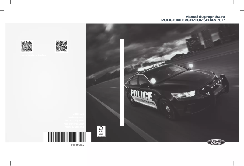 Page 1 de la notice Manuel utilisateur Ford Police Interceptor Sedan (2017)