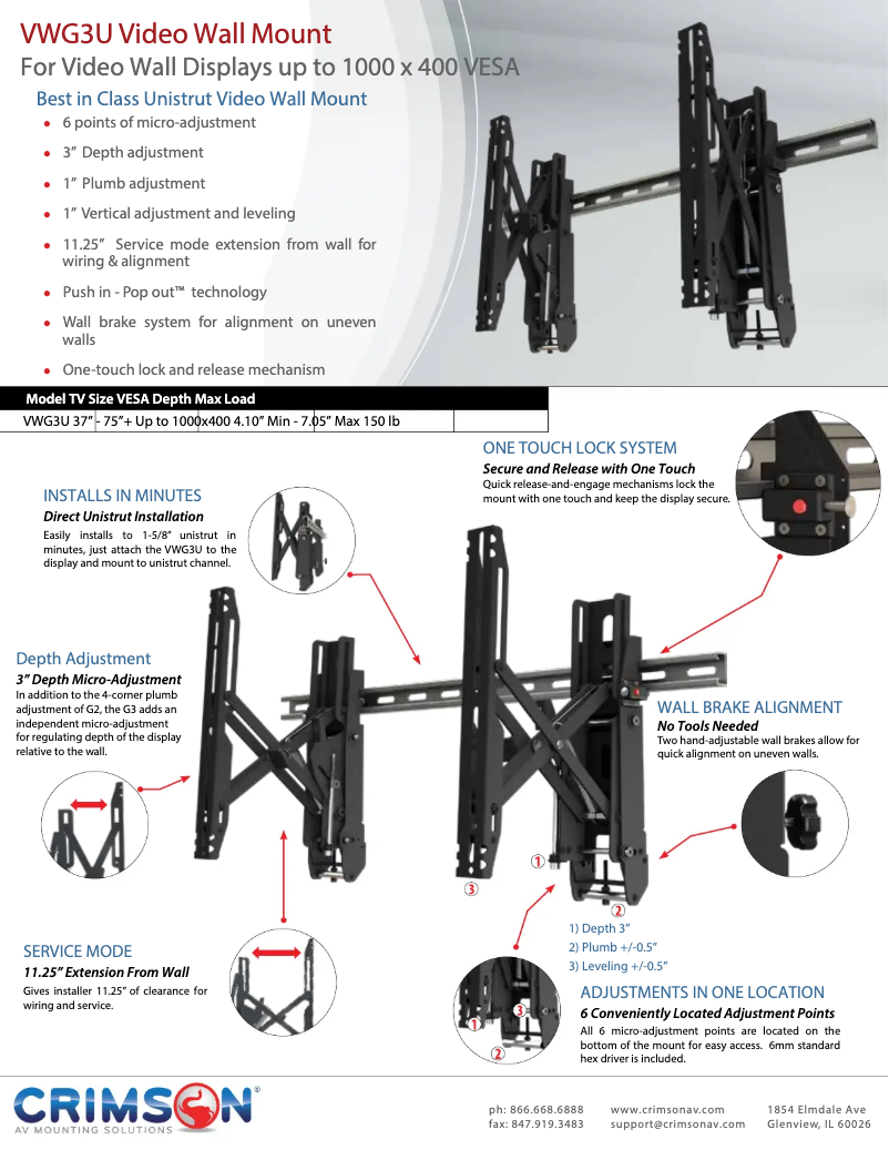 Page 1 de la notice Fiche technique Crimson VWG3U