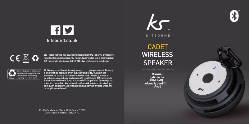 Page n°1 - Manuel utilisateur KitSound Cadet