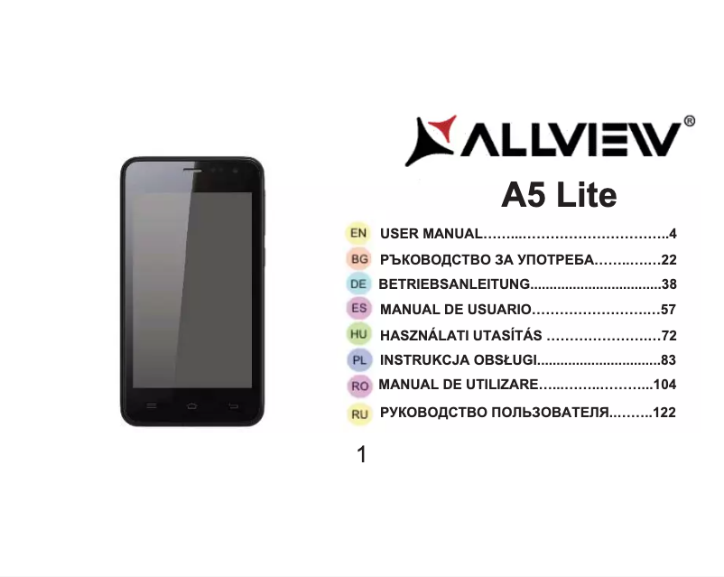 Page 1 de la notice Manuel utilisateur Allview A5 Lite
