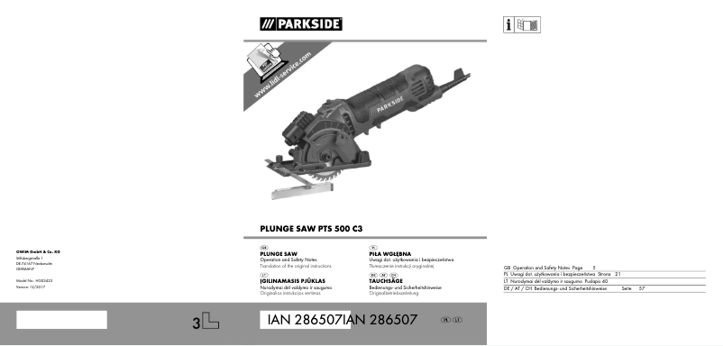 Image de la première page du manuel de l'appareil PTS 500 C3