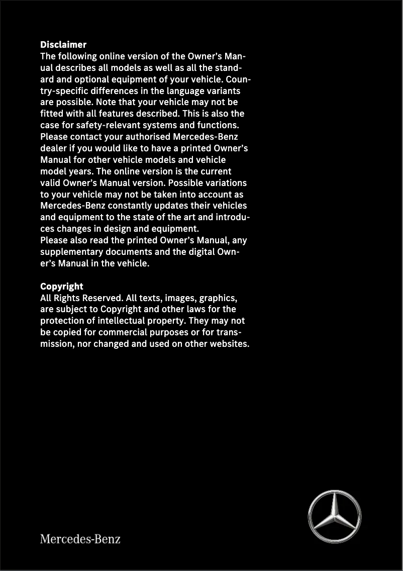 Page 1 de la notice Manuel utilisateur Mercedes-Benz CLS (2022)