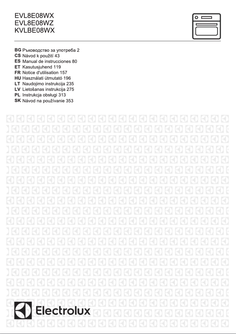 Image de la première page du manuel de l'appareil EVL8E08WX