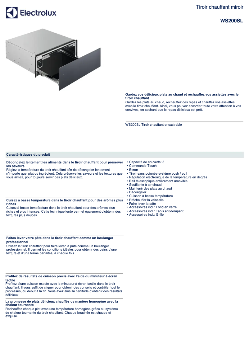 Image de la première page du manuel de l'appareil WS200SL