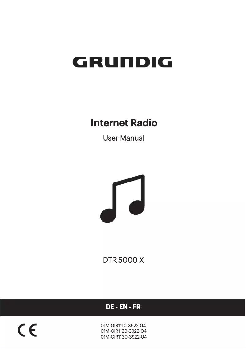 Page n°1 - Manuel utilisateur Grundig DTR 5000 X