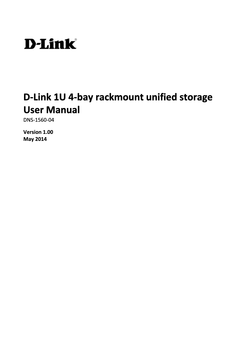 Page 1 de la notice Manuel utilisateur D-Link DNS-1560-04