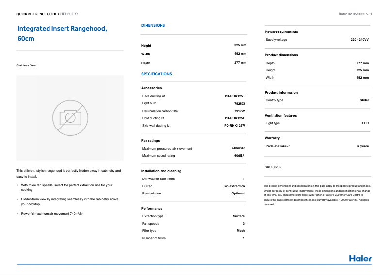 Page n°1 - Guide d'installation Haier HPH60ILX1