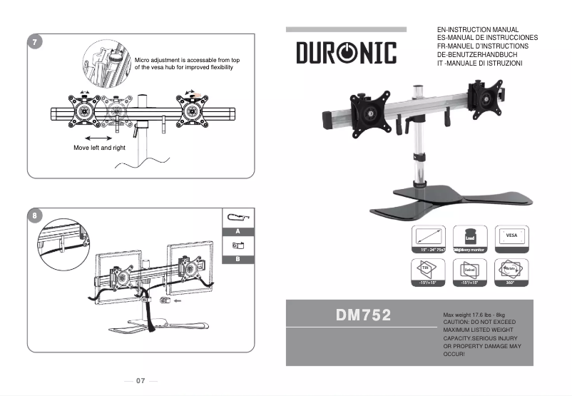 Image de la première page du manuel de l'appareil DM752