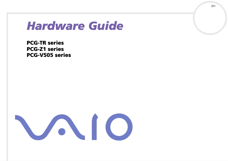 Image de la première page du manuel de l'appareil Vaio PCG-TR2MP