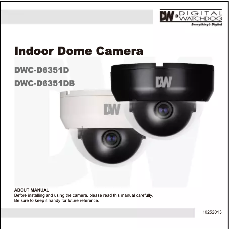 Image de la première page du manuel de l'appareil DWC-D6351DB