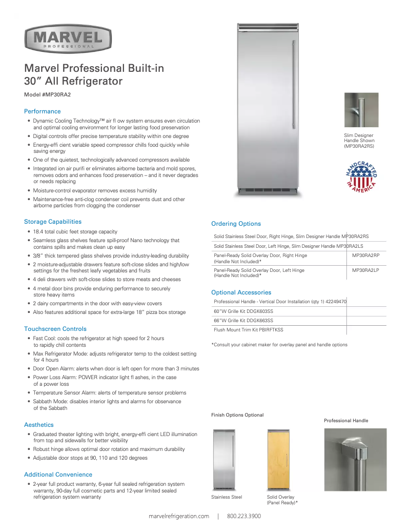 Page 1 de la notice Manuel utilisateur Marvel MP30RA2L