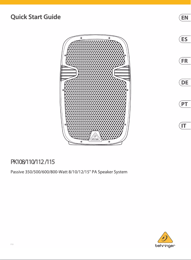 Image de la première page du manuel de l'appareil PK112